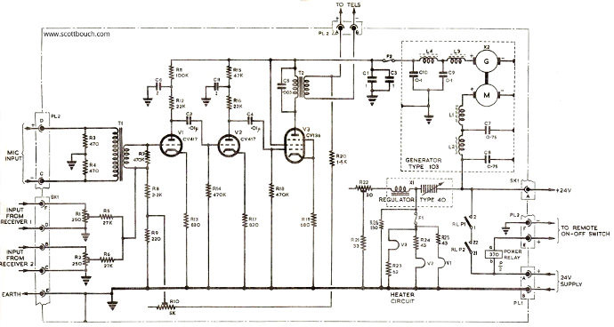 A1961 Intercom Amplifier circuit diagram