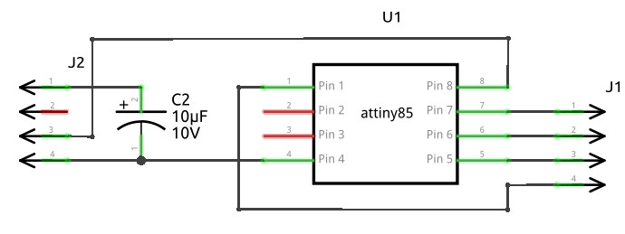 ATtiny85 Arduino Uno Programmer Circuit