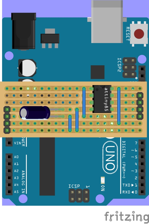 ATtiny85 Arduino Uno Programmer Circuit