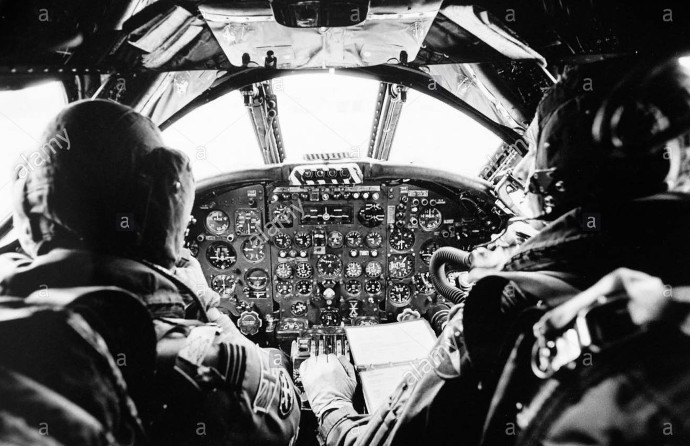 British G-Type Flying Helmets in use in Vulcan XH558