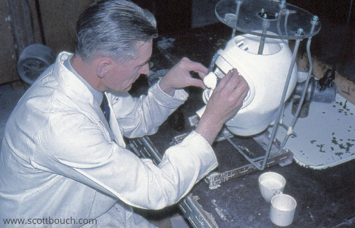 British E-Type Partial Pressure High Altitude Flying Helmet in the Taylor Factory