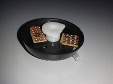 Veroboard pieces screwed in Dalek dome