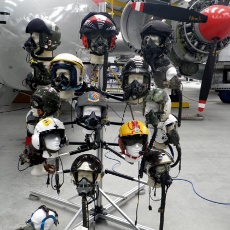 Newark Cockpit Fest 2010 Flying / Flight Helmet Display of British, Russian, American & Spanish helmets