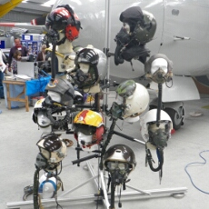 Newark Cockpit Fest 2010 Flying / Flight Helmet Display of British, Russian, American & Spanish helmets