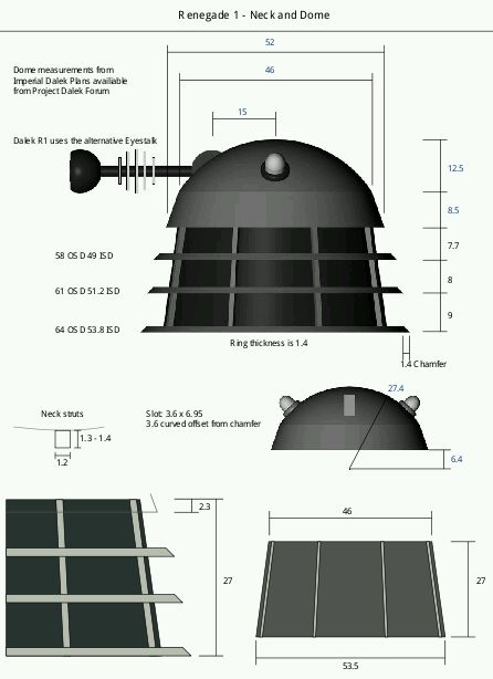 Sample Dalek drawing from ProjectDalek.co.uk