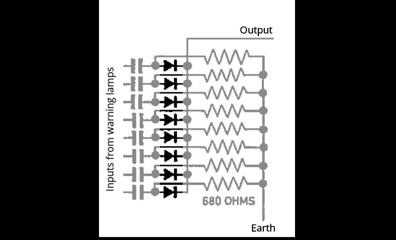 Flasher & Excitation Unit - diode OR gate circuit Flasher & Excitation Unit - diode OR gate circuit