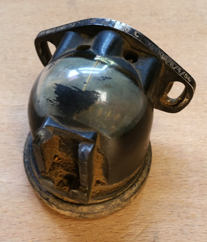 Donated E2A compass from G-APYZ before restoration Donated E2A compass from G-APYZ before restoration