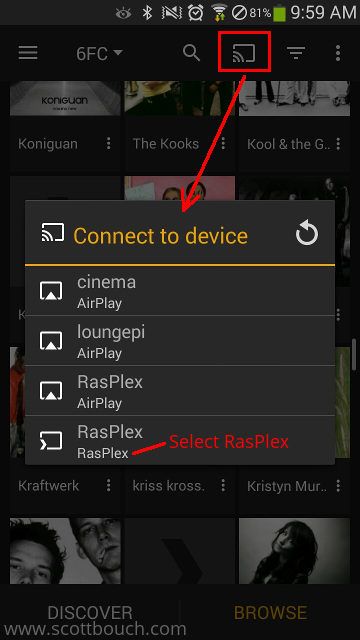 Remote LAN Rasplex Raspberry Pi music player